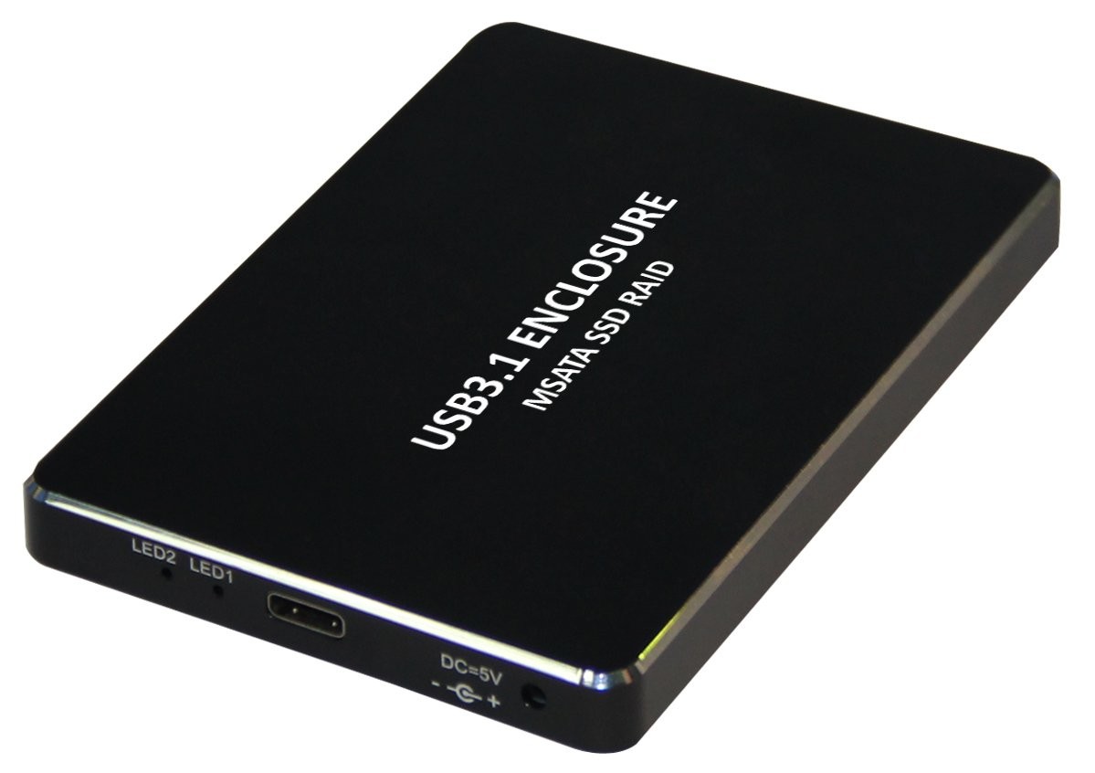 USB 3.1 TypeC to Dual mSATA SSD RAID Enclosure Up to 10 Gbps Data Transfer, 5...