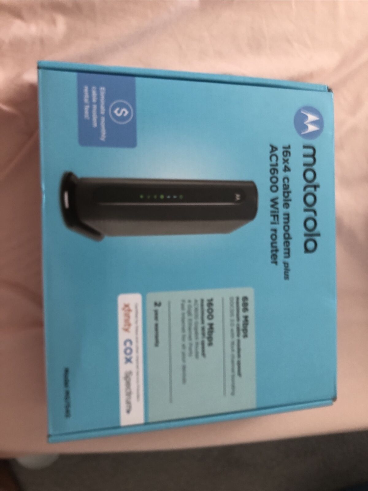 Motorola MG7540 16x4 Cable Modem Plus AC1600 WiFi Router, Pre-Owned