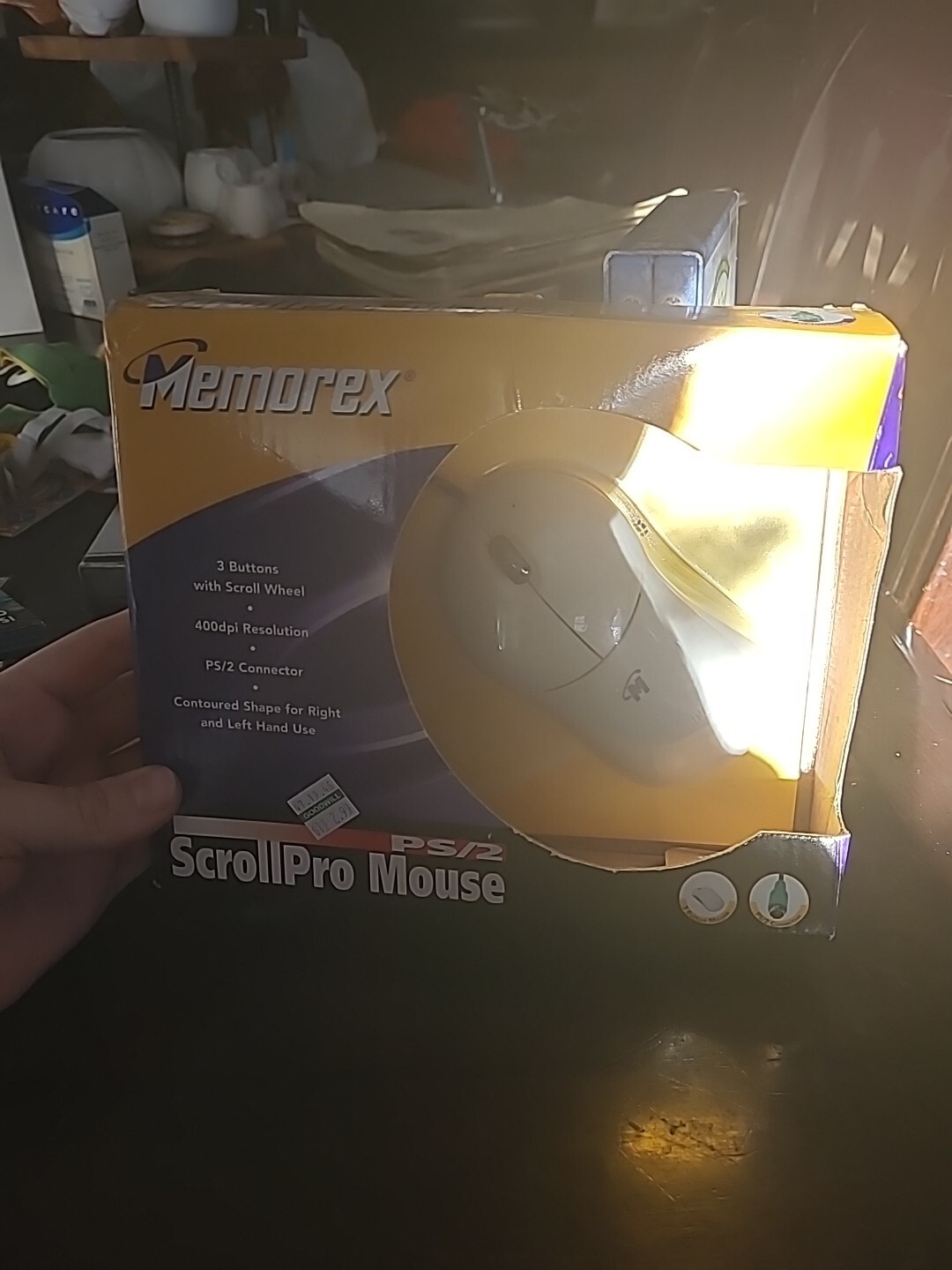 Memorex ScrollPro Mouse PS/2 Right or Left Handed 3 Button Scroll Wheel Open Box