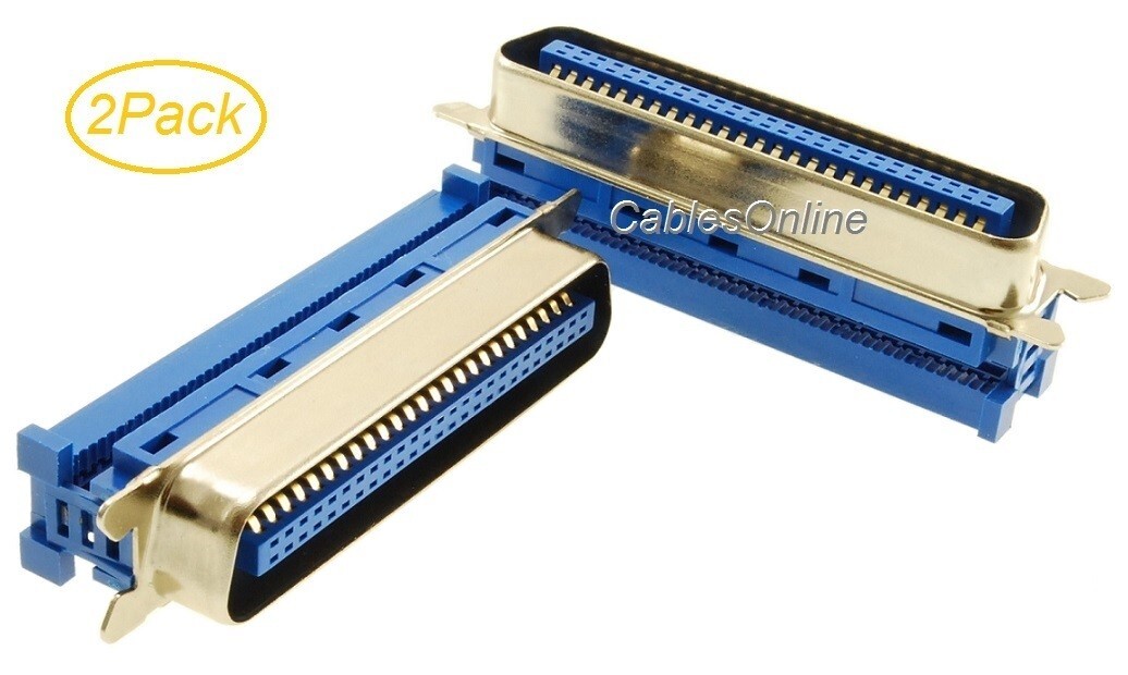 2-Pack Centronics 50-Pin IDC Type Male CN50 Crimp Connector for Ribbon Cable 