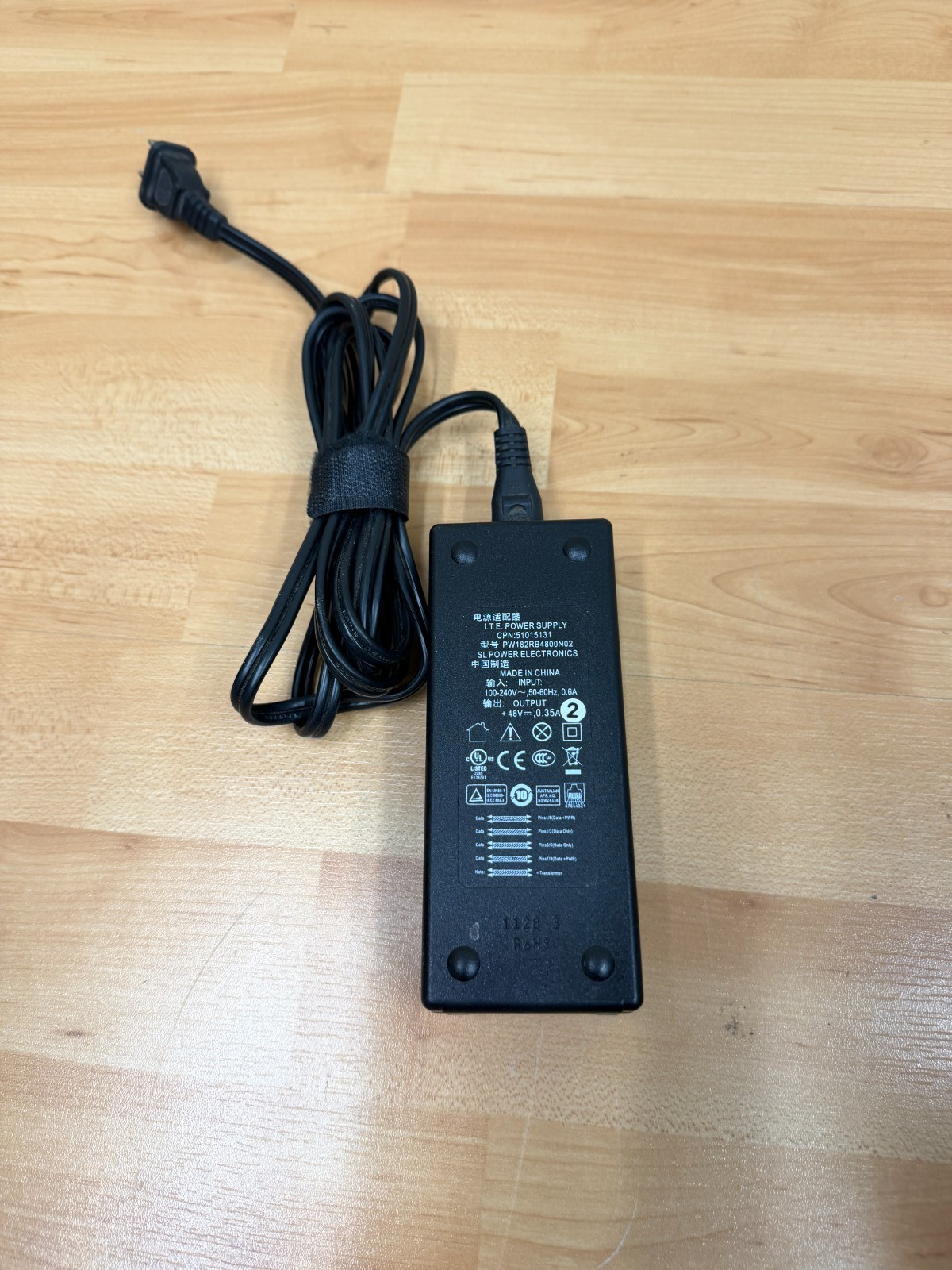 Mitel SL Power 48V 0.35A IP Phone Power Adapter PW182RB4800N02 51015131 w/ Cord