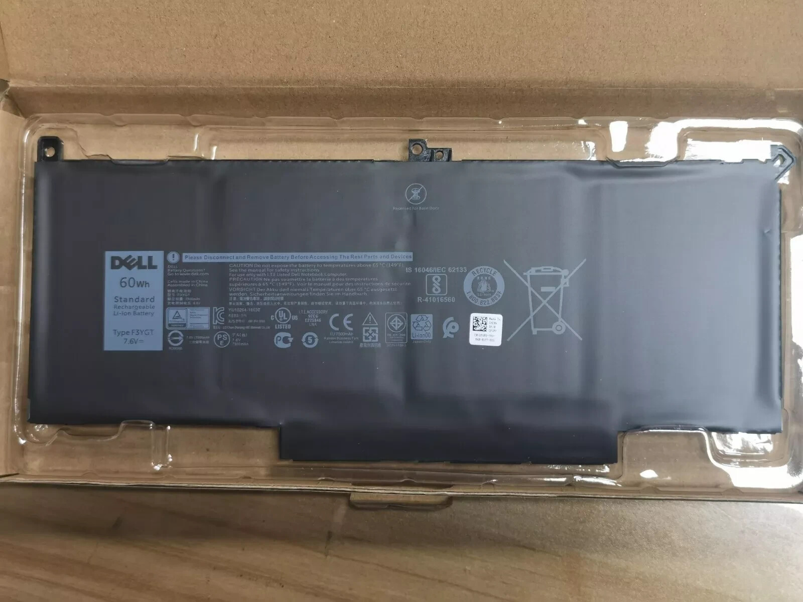 Original 60WH F3YGT Battery For Dell Latitude 7290 7390 7480 7490 E7280 DM3WC US
