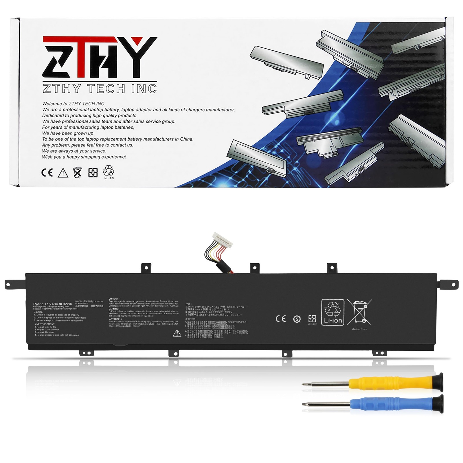 C42N2008 Laptop Battery Replacement for Asus ZenBook Pro Duo 15 OLED UX582