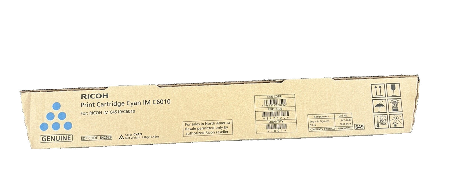 NEW Ricoh Savin Lanier 842529  Printer Cartridge IM C6010 CYAN Toner  OEM NEW