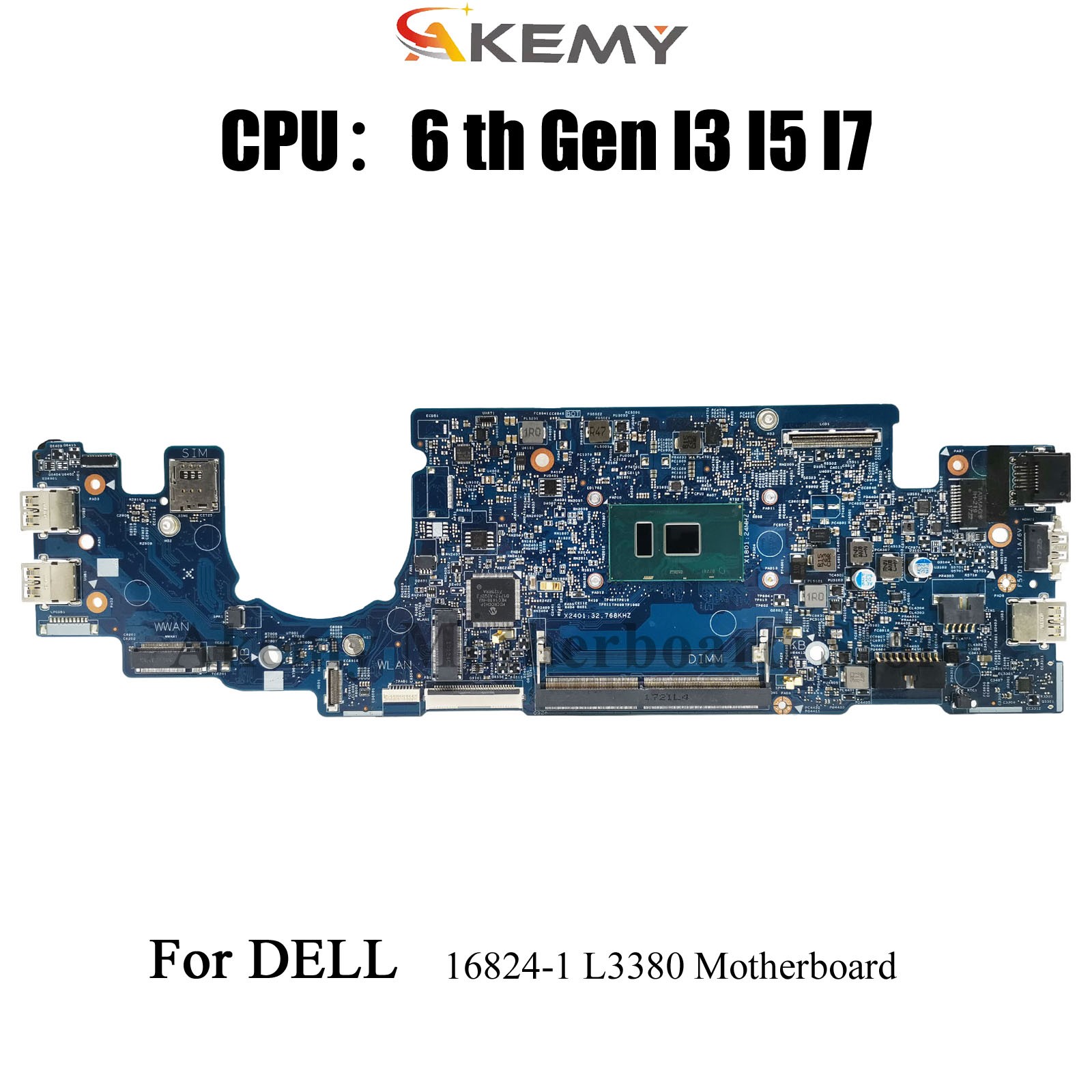 16824-1 Mainboard For Dell Latitude 13 3380 L3380 063JCX Notebook Motherboard