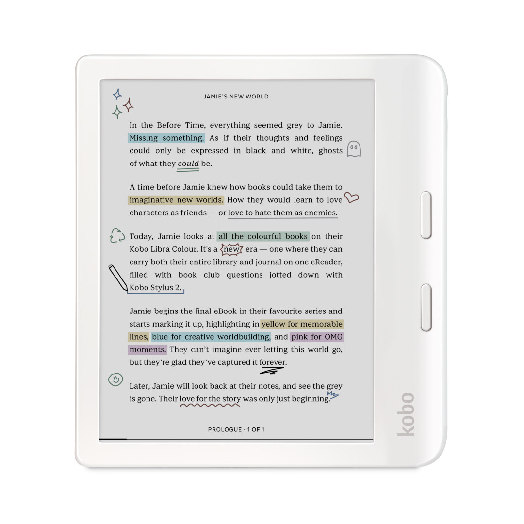 Kobo Libra Colour eReader 7" Glare-Free Colour E Ink - White (Open Box)