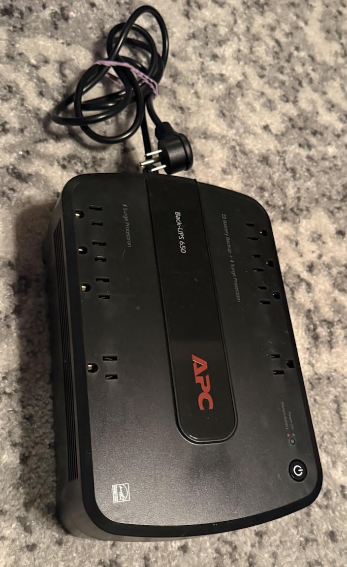 APC Back-UPS 650 (BE650G1) 650VA 390W UPS Battery Backup - No Battery