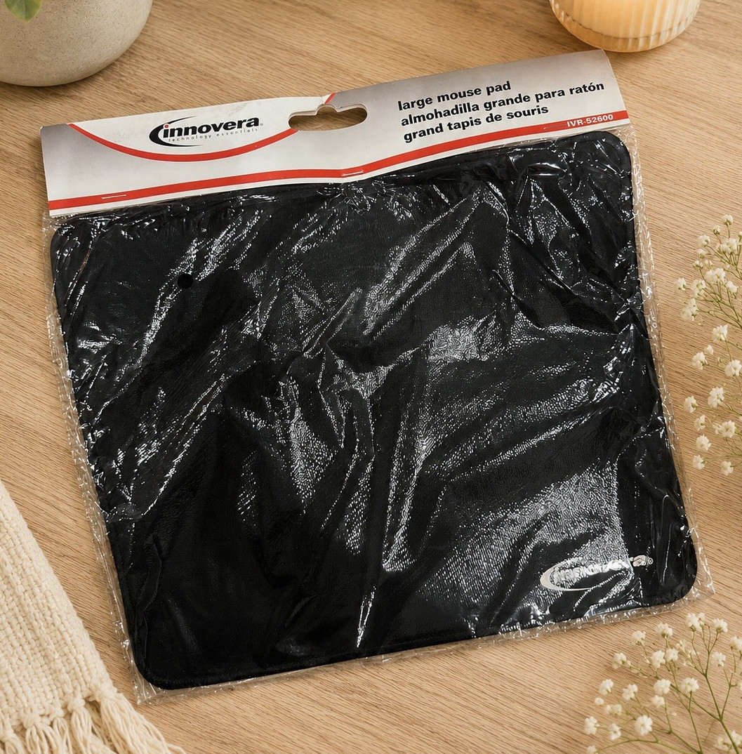 Innovera Large/XL Black Cloth Mouse Pad Plain Design IVR-52600