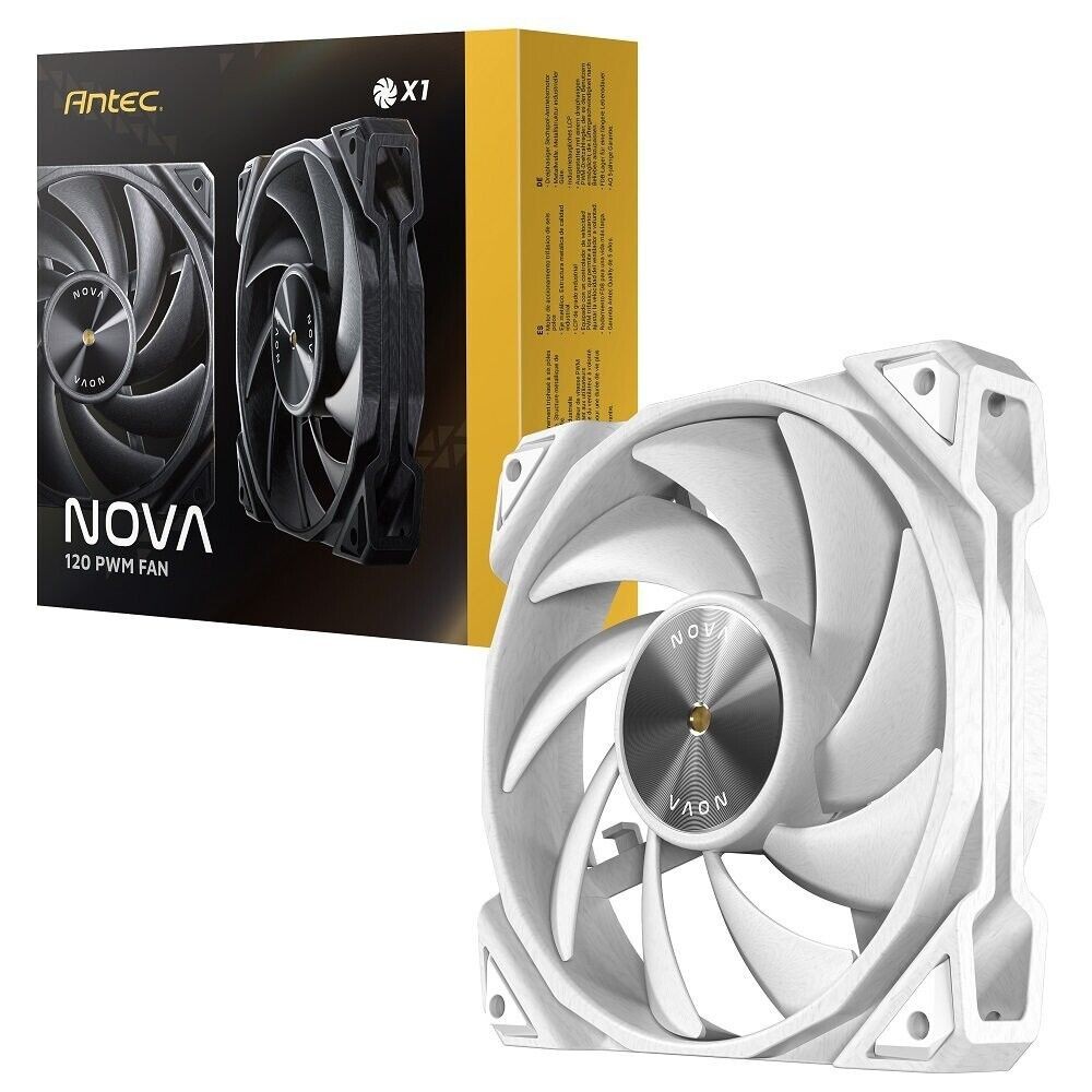 Antec NOVA 120 WHITE PWM PC Fans, White 120mm Fan, Premium High-Performance Fan