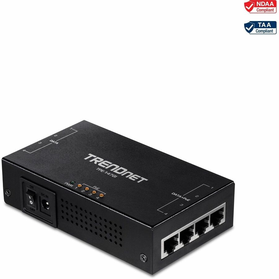 TRENDnet TPE-147GI 65 Watt 4 Port Gb POEplus Injector TPE-147GI