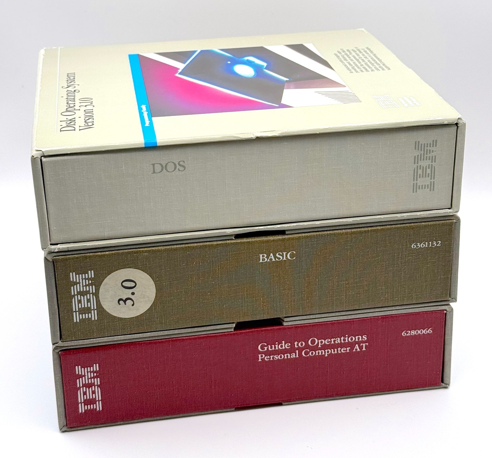 IBM PC AT DOS 3.0 BASIC Manual Set Disk Software Hardware Ref Library Binder Lot