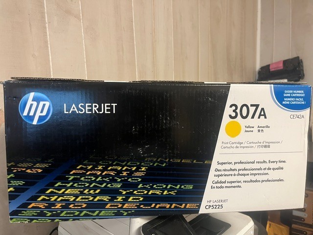 HP 307A Toner Cartridges CE742A (Yellow) Toner Cartridge - open box