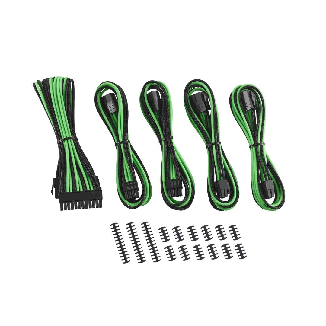8+8 Series Classic Modmesh Sleeved Cable Extension Kit (Black + Light Green)