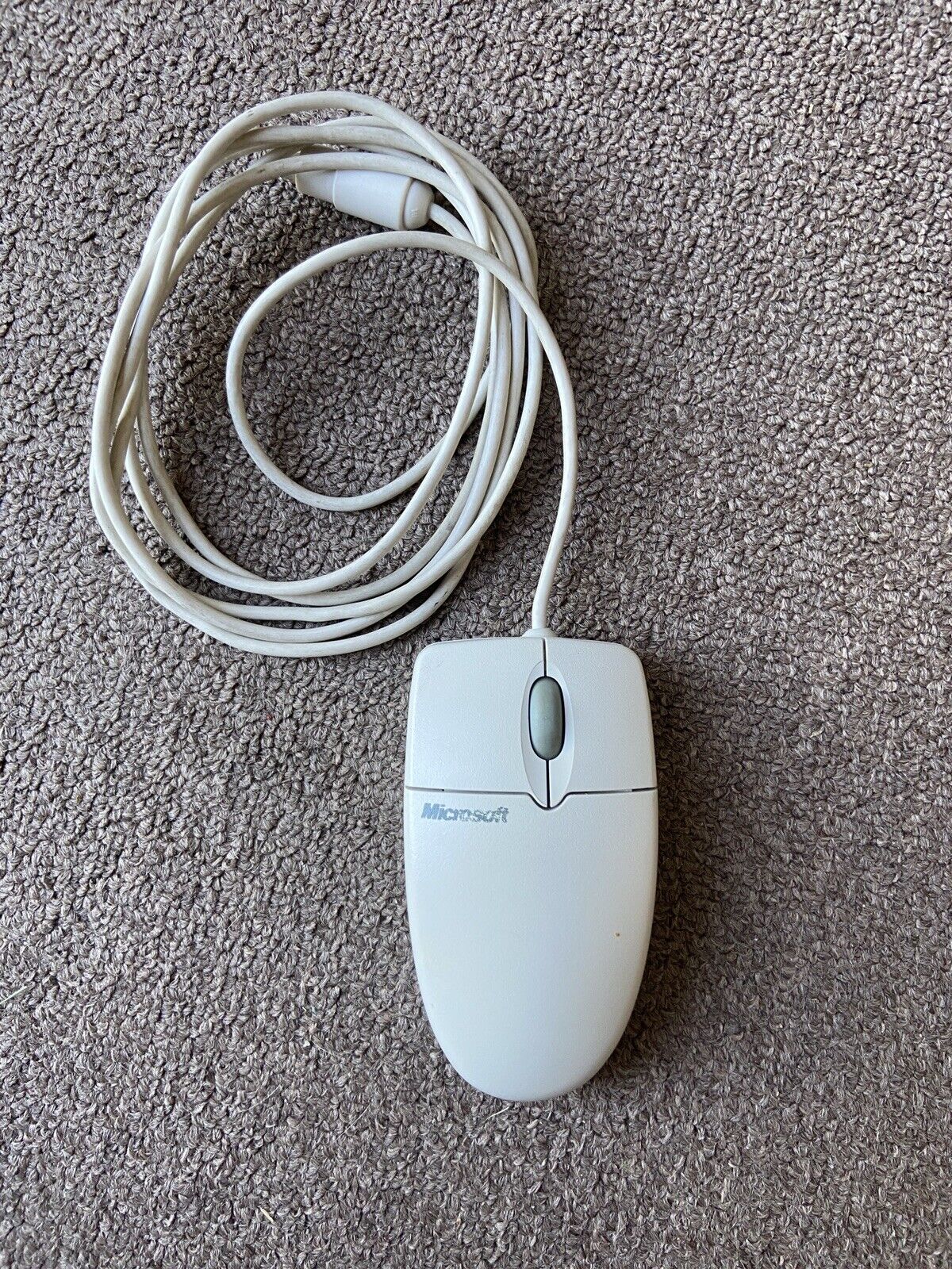 Vintage Microsoft Wheel Track Ball Mouse Serial PS/2 compatible X03-53717