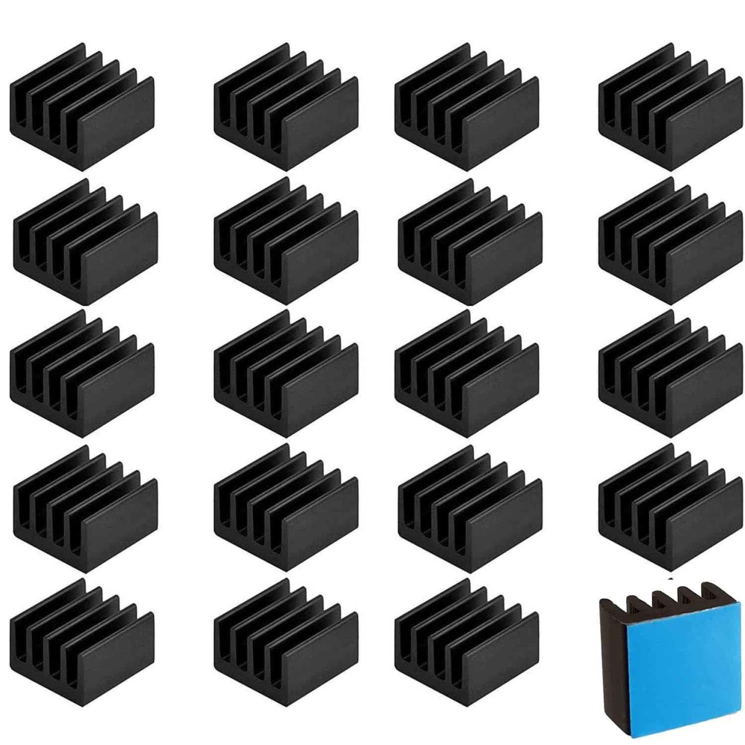 Easycargo 20Pcs 9Mm Small Mini Heatsink Kit 9X9x5mm + 3M 8810 Thermal 