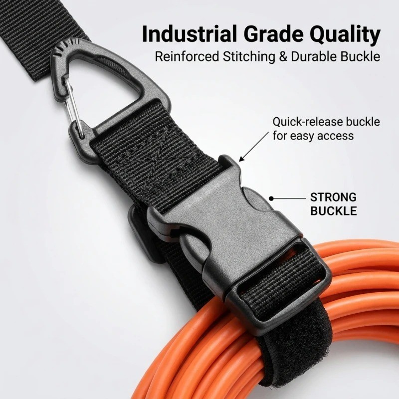 4-Pack Adjustable Garden Hose Ties Heavy Duty Extension Cord Organizer Straps