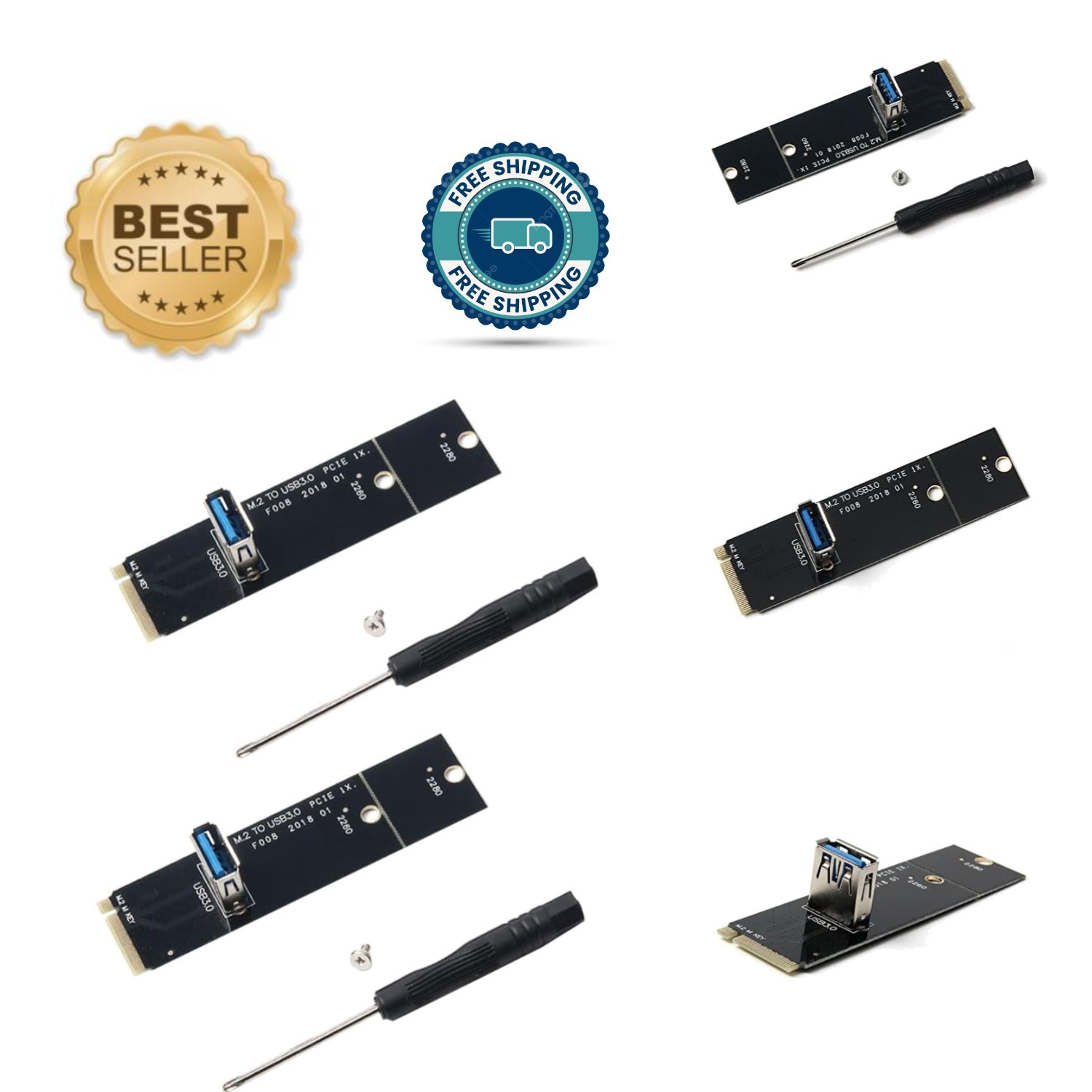 2pcs M.2 to USB 3.0 PCI-E Riser Card Adapter for Ultimate Mining Performance