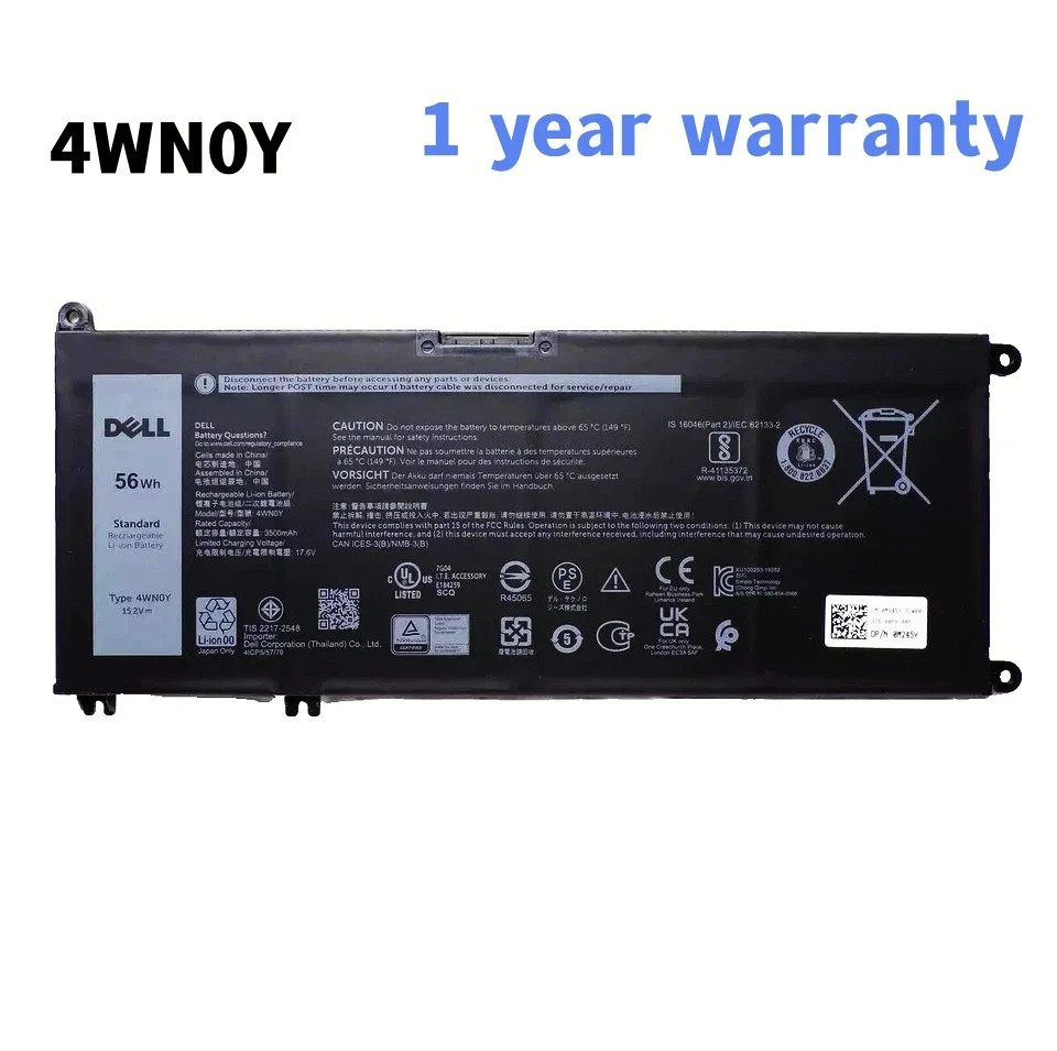 Genuine 56WH 4WN0Y Battery For Dell Inspiron 13 7353 17 7778 7779 15 7577 Series