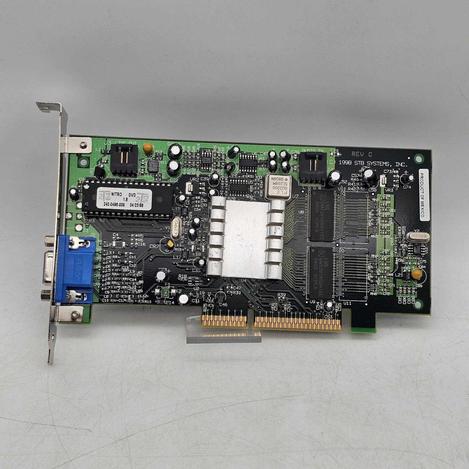 STB Systems Video Graphics Card 1X0-0645-305 Nitro DVD 1.8 AGP VGA 1998 Rev C