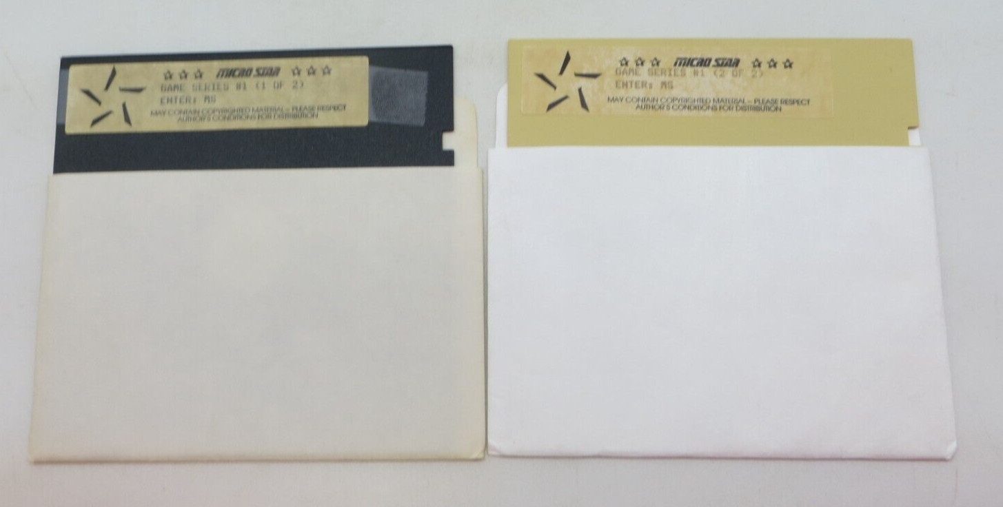 Micro Star Game Series #1 5.25" Floppy Disks vintage computer game discs