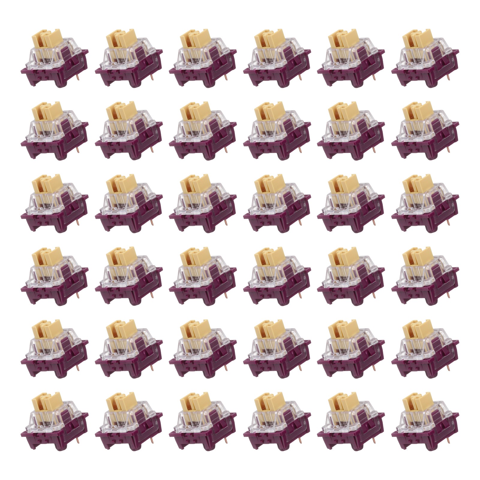 36pcs Purple Keyboard Switches 3-Pin 50gf Linear Keyboard Switch Replacement