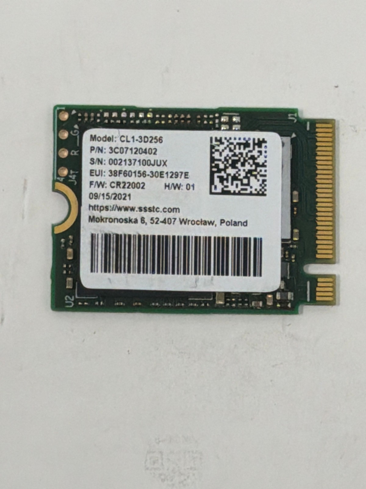 SSSTC CL1-3D256 256GB NVMe SSD Grade B