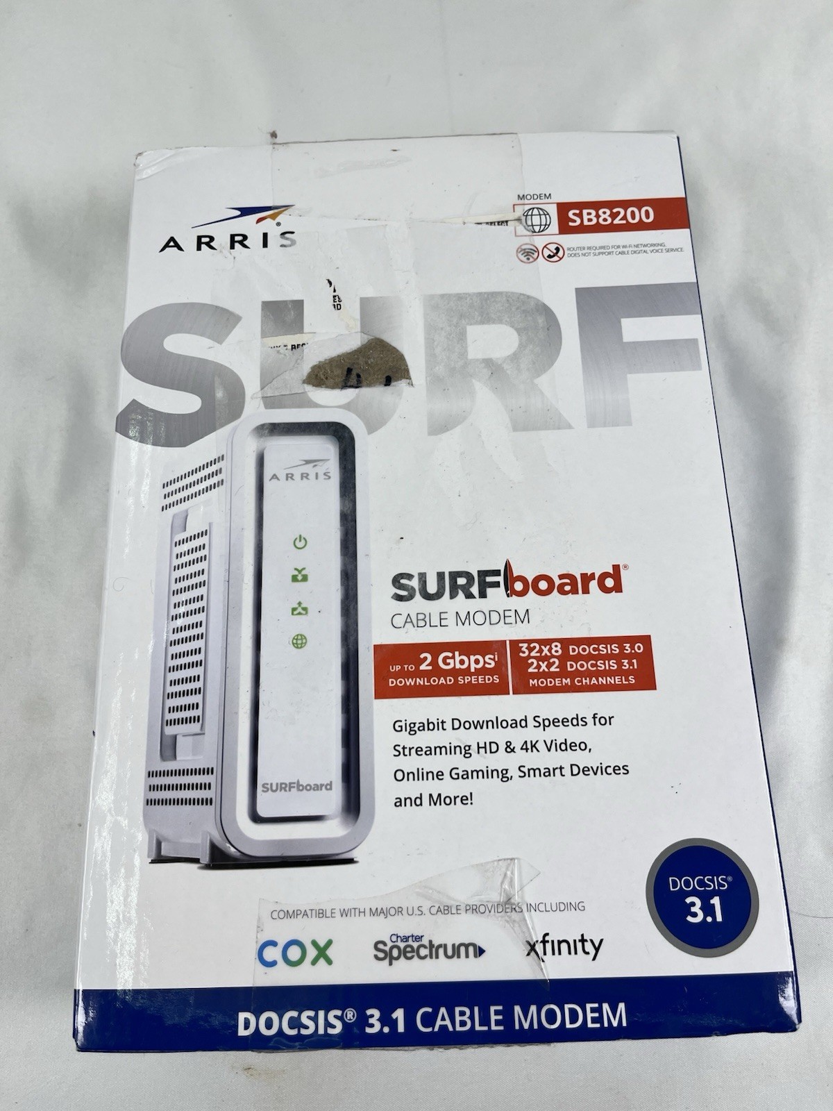 ARRIS SURFboard SB8200 DOCSIS 3.1 Cable Modem 2Gbps Gigabit