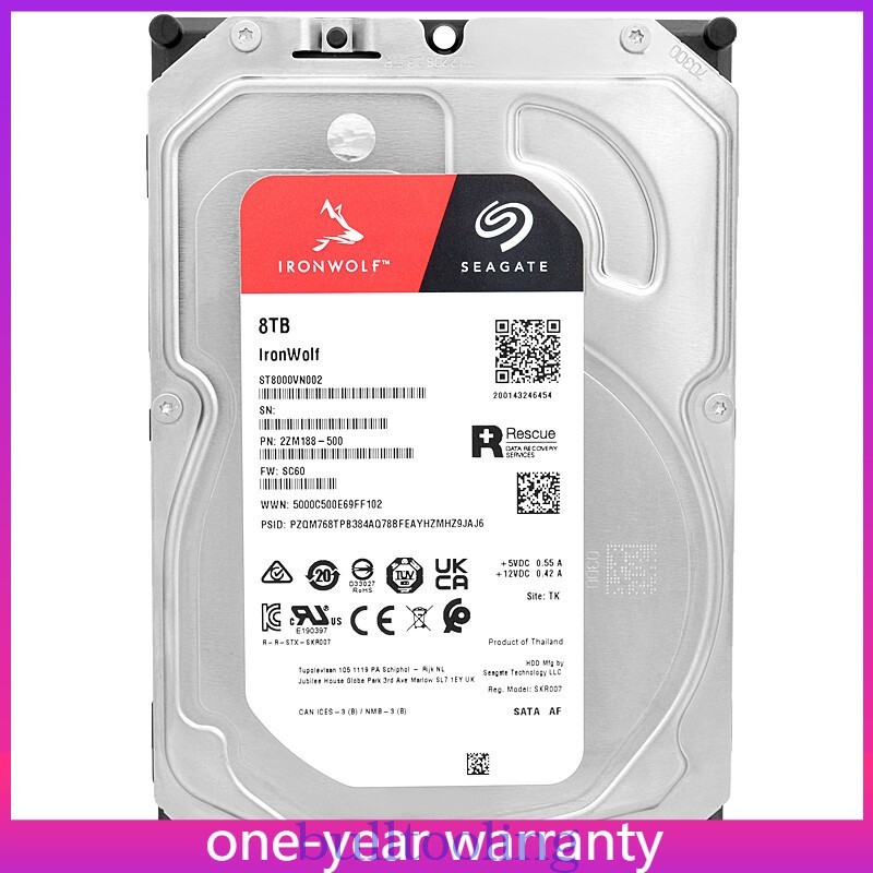 Seagate IronWolf ST8000VN002 8Tb 256Mb Cache 5400Rpm Sata III 3.5''