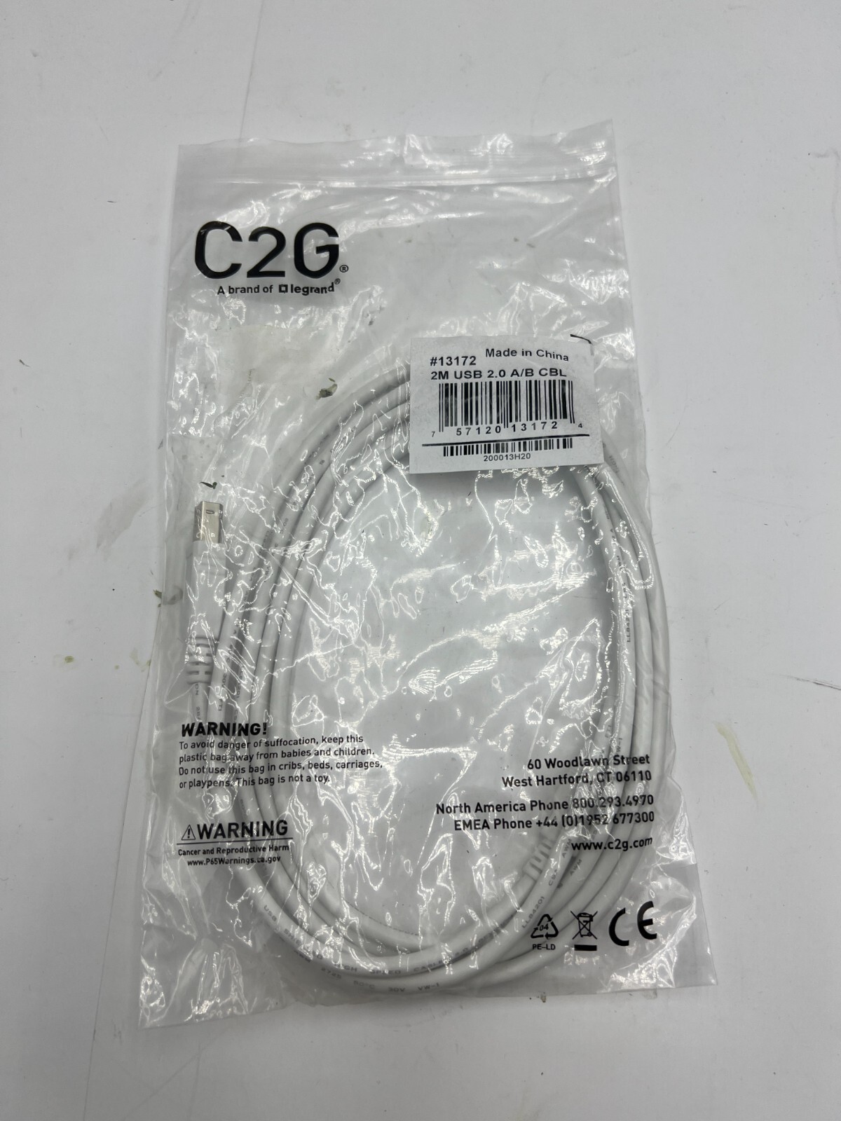 (QTY 10) Cables To Go USB to A/B Printer Computer Cable 2m 2.0 6 Ft CTG# 13172