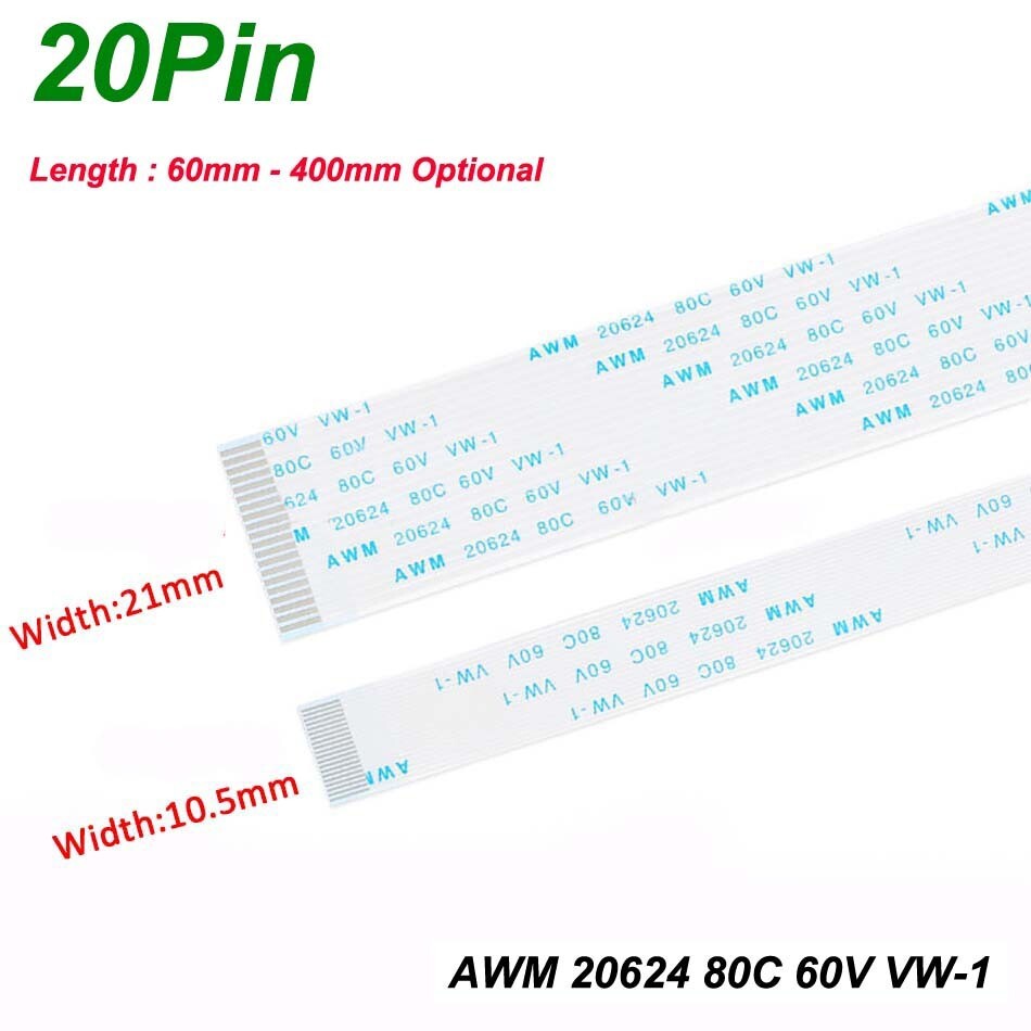 Flexible Ribbon Cable Flat Wires 20Pin Pitch 0.5/1mm PCB Board Transmission