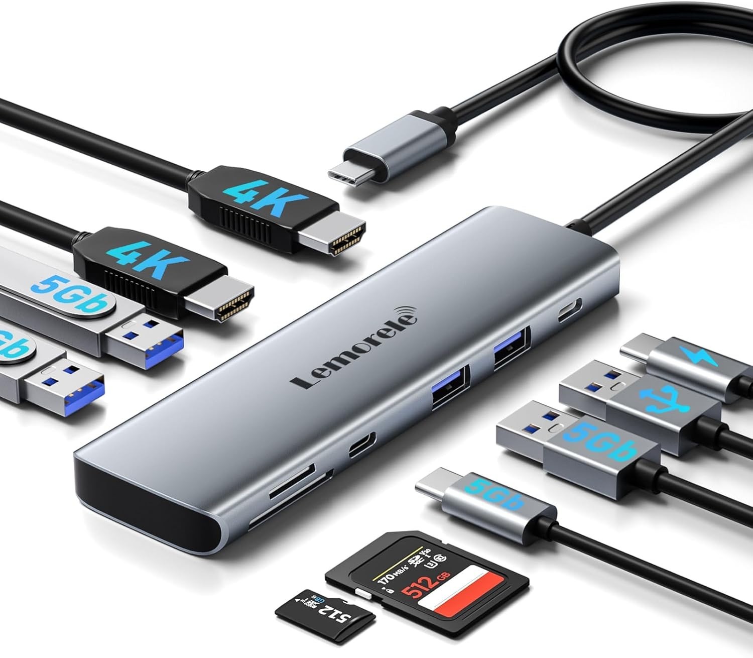 USB C Docking Station Dual Monitor, 10 in 1 USB C Hub with 2 HDMI Ports, PD Char