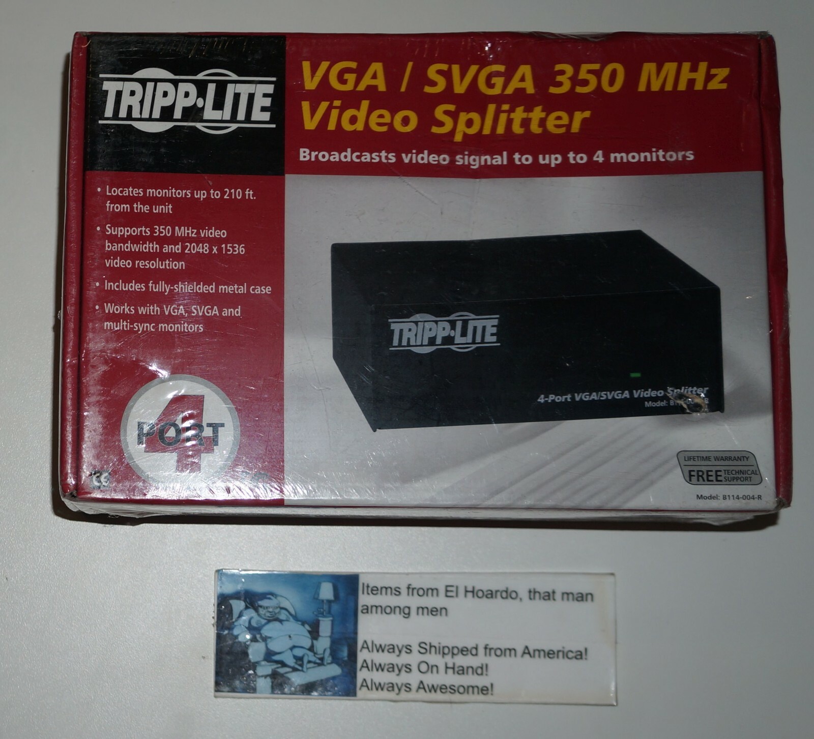 Tripp Lite 4 Port VGA / SVGA 350 MHz Video Splitter NEW SEALED