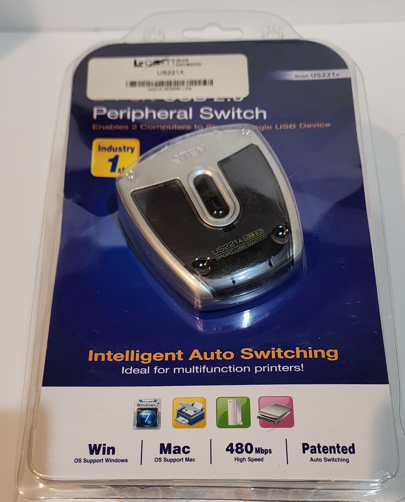 Item # US221A - L-COM - ATEN 2 Port USB 2.0 Peripheral Switch