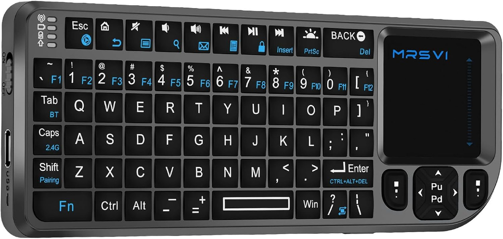 Mini Keyboard with Touchpad, Bluetooth + 2.4G Dual-Mode Ultra-Thin Portable Keyb