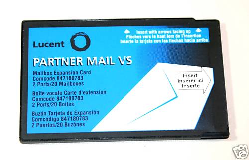 AVAYA Lucent Partner Mail VS Mailboxes Expansion Card 2 Port 20 Mail Mailboxes