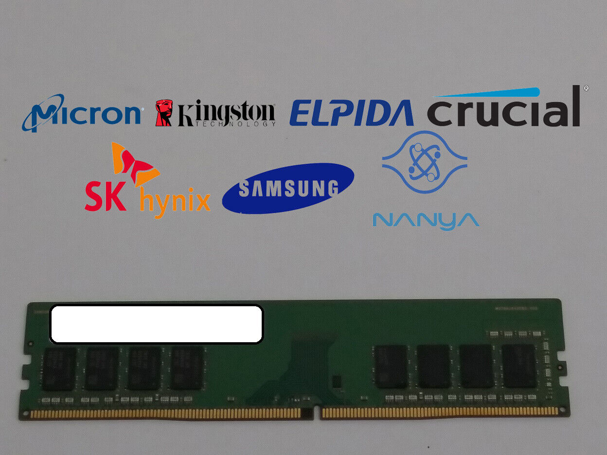 Lot of 5 Major Brand 8 GB PC4-19200 (DDR4-2400) 1Rx8 DDR4 Desktop Memory