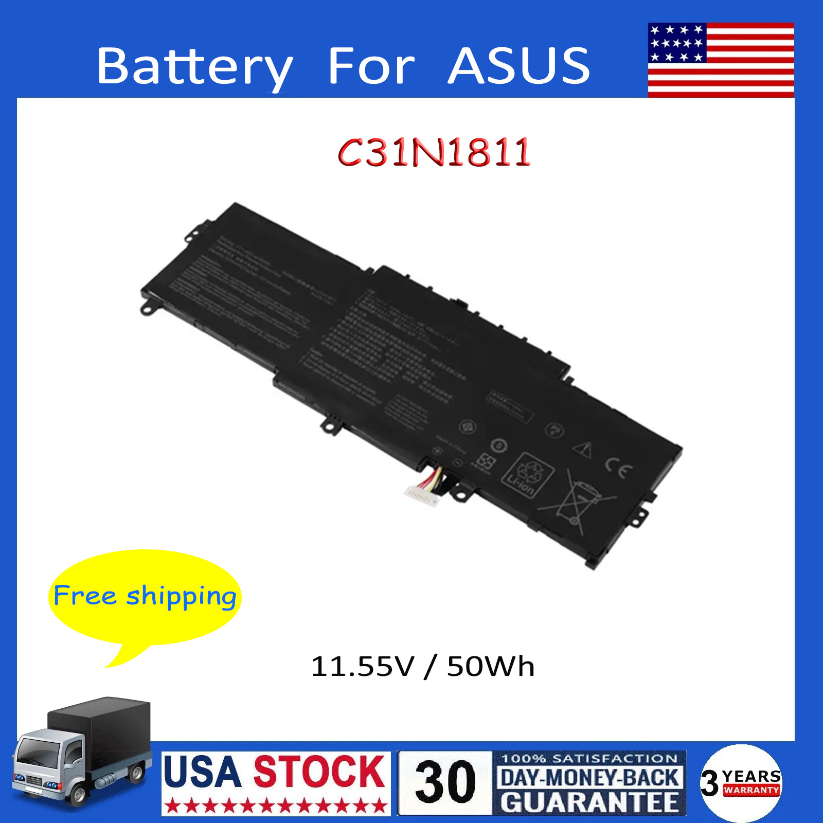 ✅C31N1811 Battery For ASUS Zenbook 14 RX433FN UX433FA UX433FA-A6018T 11.55V 50Wh