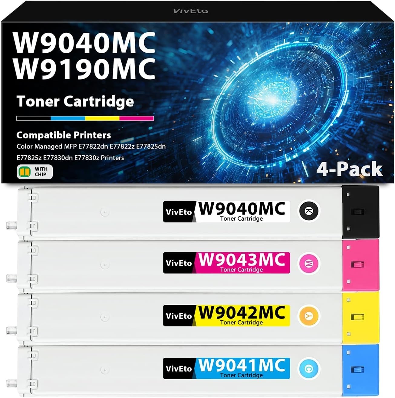 W9040MC W9190MC Toner Cartridge (with Standard Chip) Replacement for HP W9040...
