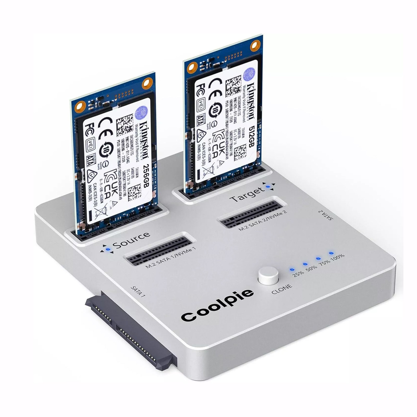 NVME/SATA 3 in 1 SSD Cloner Offline Clone M.2 Cloner fr M.2 NVME/SATA mSATA SATA