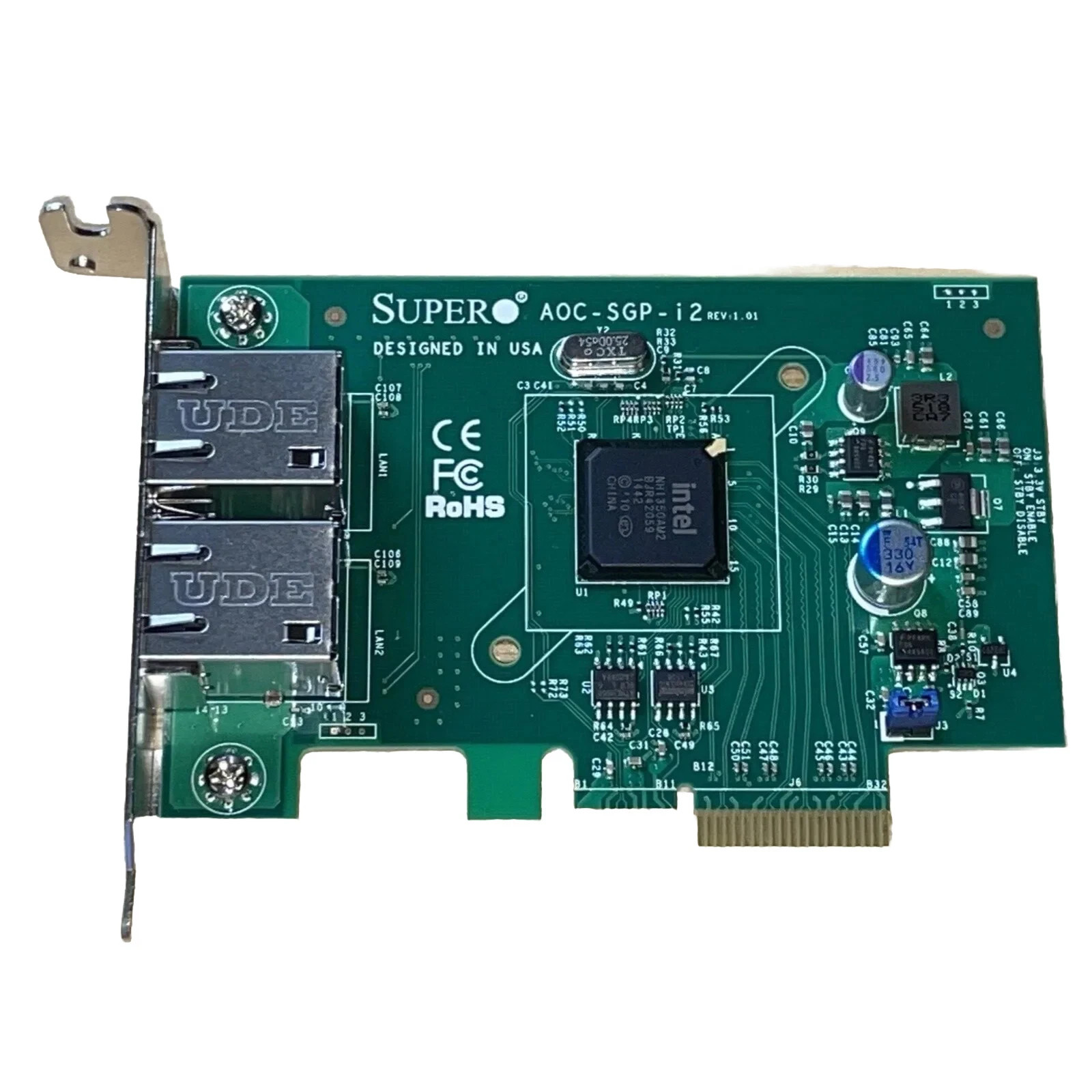Supermicro AOC-SGP-i2 DualPort GigE RJ45 PCIe x4 Intel i350 GbE Desktop / Server