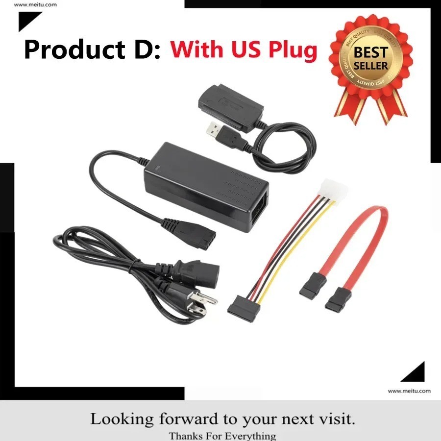 SATA/PATA/IDE to USB 2.0 Adapter Converter Cable for Hard Drive Disk 2.5" 3.5"