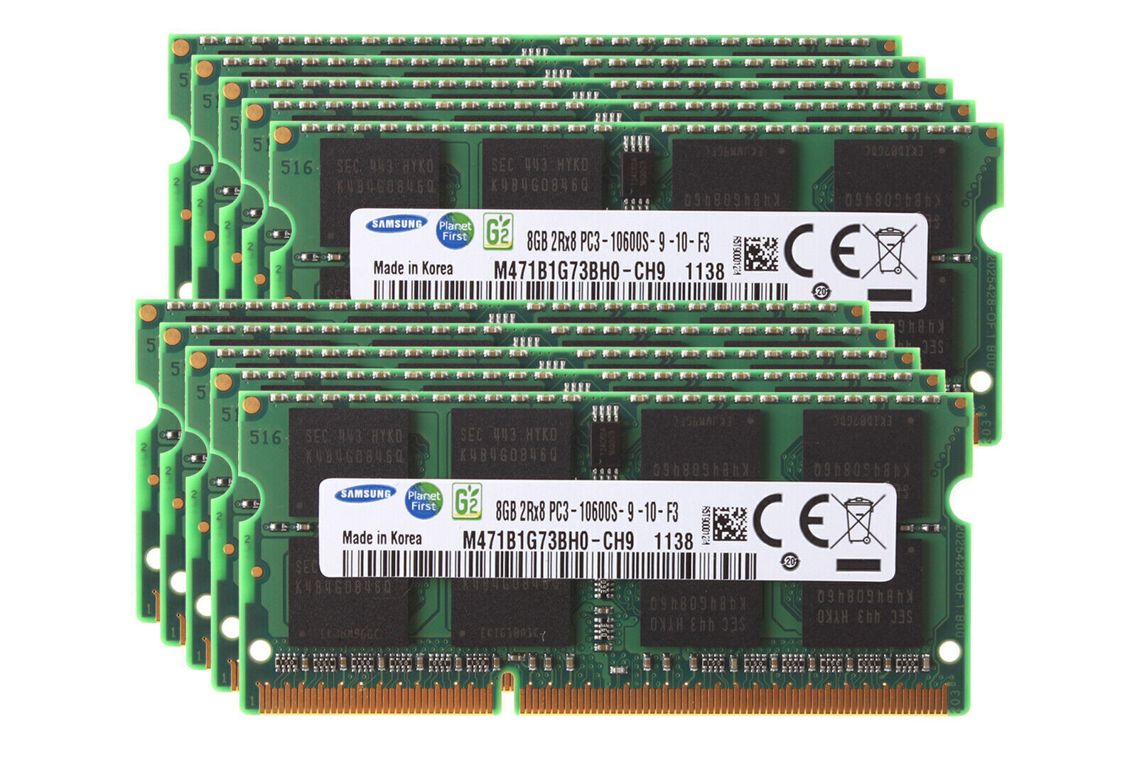 80GB Samsung Lot 10X 8GB DDR3 1333MHz PC3-10600S 204PIN SODIMM Laptop RAM Memory