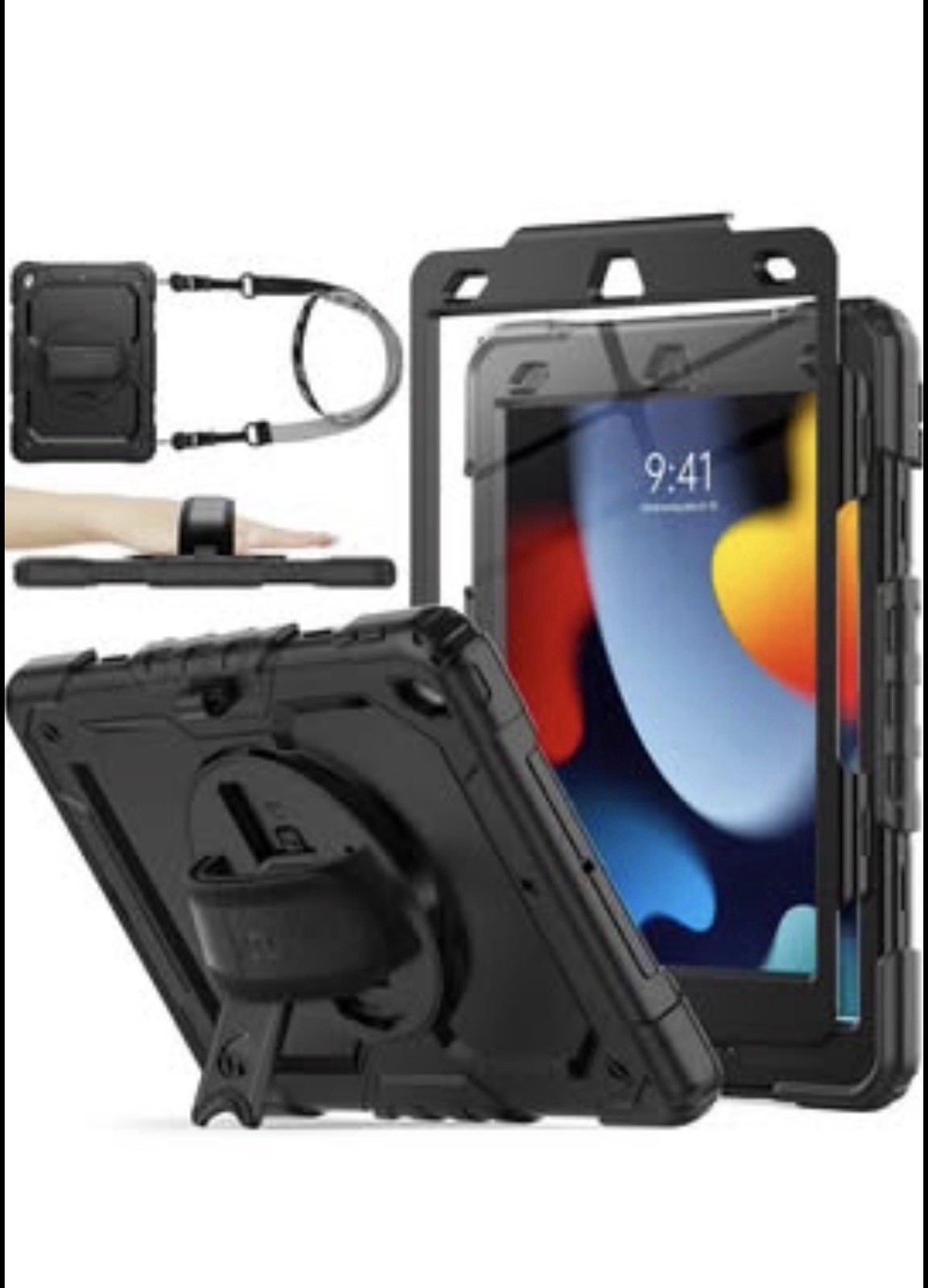 SEYMAC Stock Case for iPad 9/ 8/ 7 Gen 10.2'' Shockproof&Screen Protector (K7)