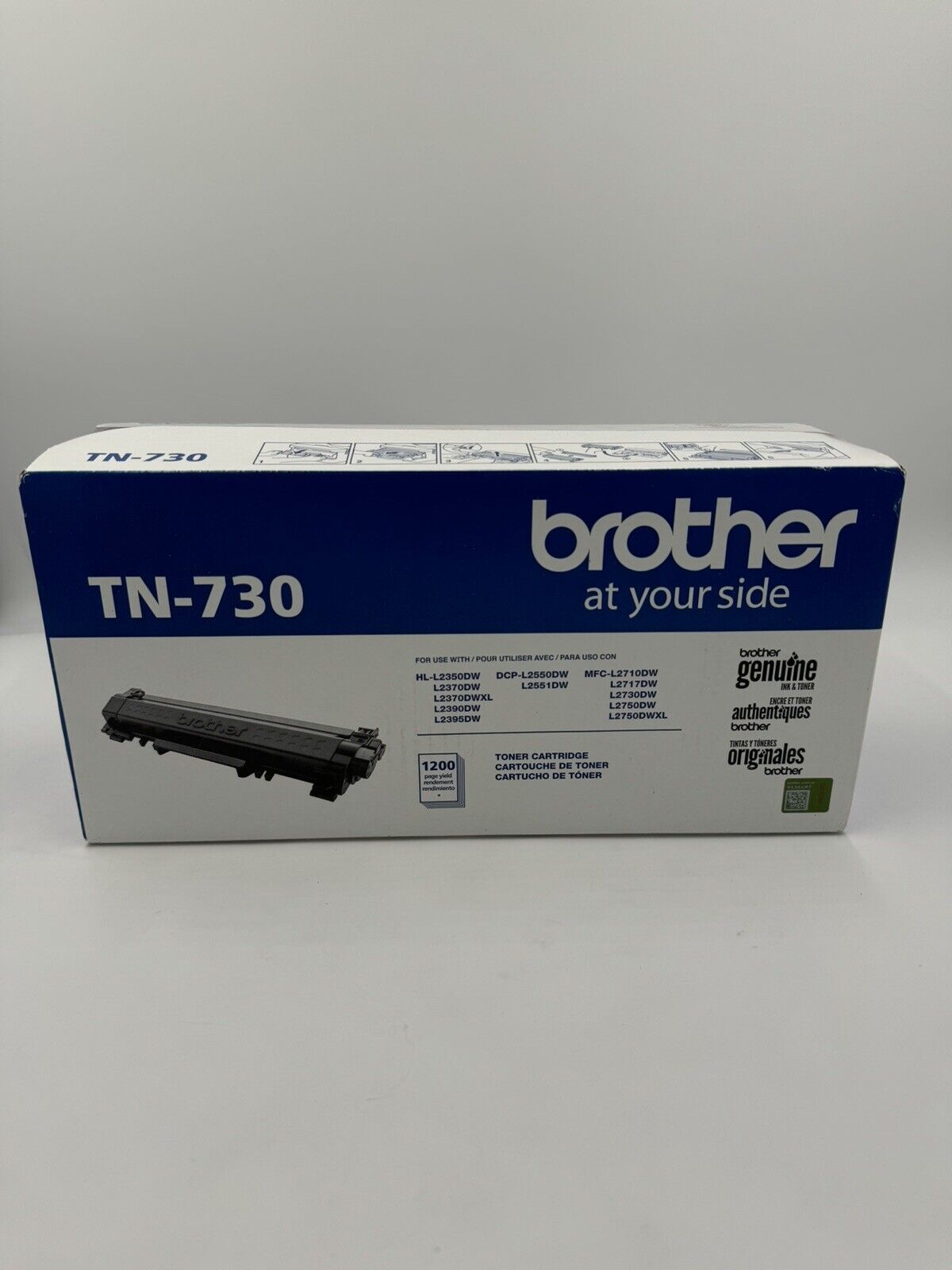 Brother Genuine TN730 Standard Yield Toner Cartridge 730 Black OEM Sealed NEW