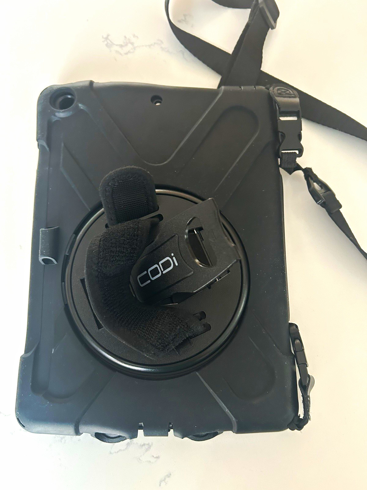 CODi Rugged Case for iPad 9th Gen 10.2” Black Kickstand Hand & Shoulder Strap