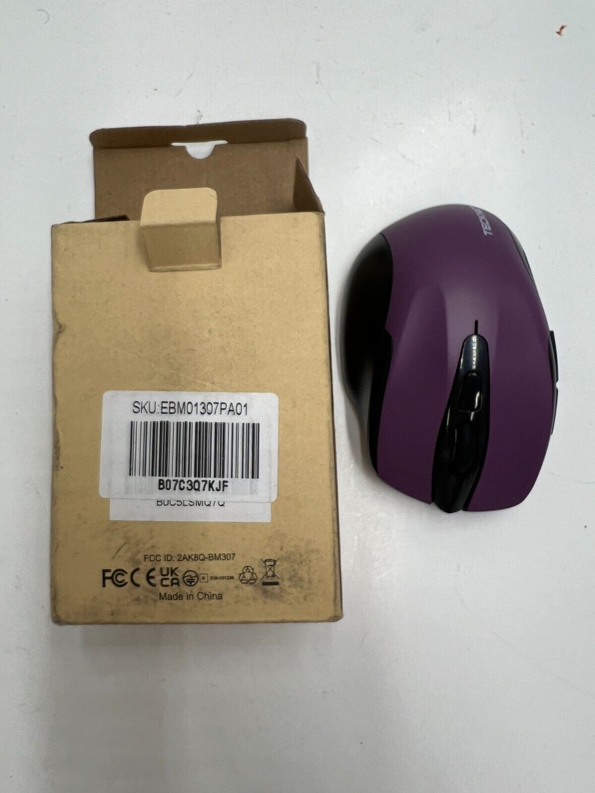 Tecknet Cordless Bluetooth Wireless Optical Computer Mouse Model BM307 PURPLE