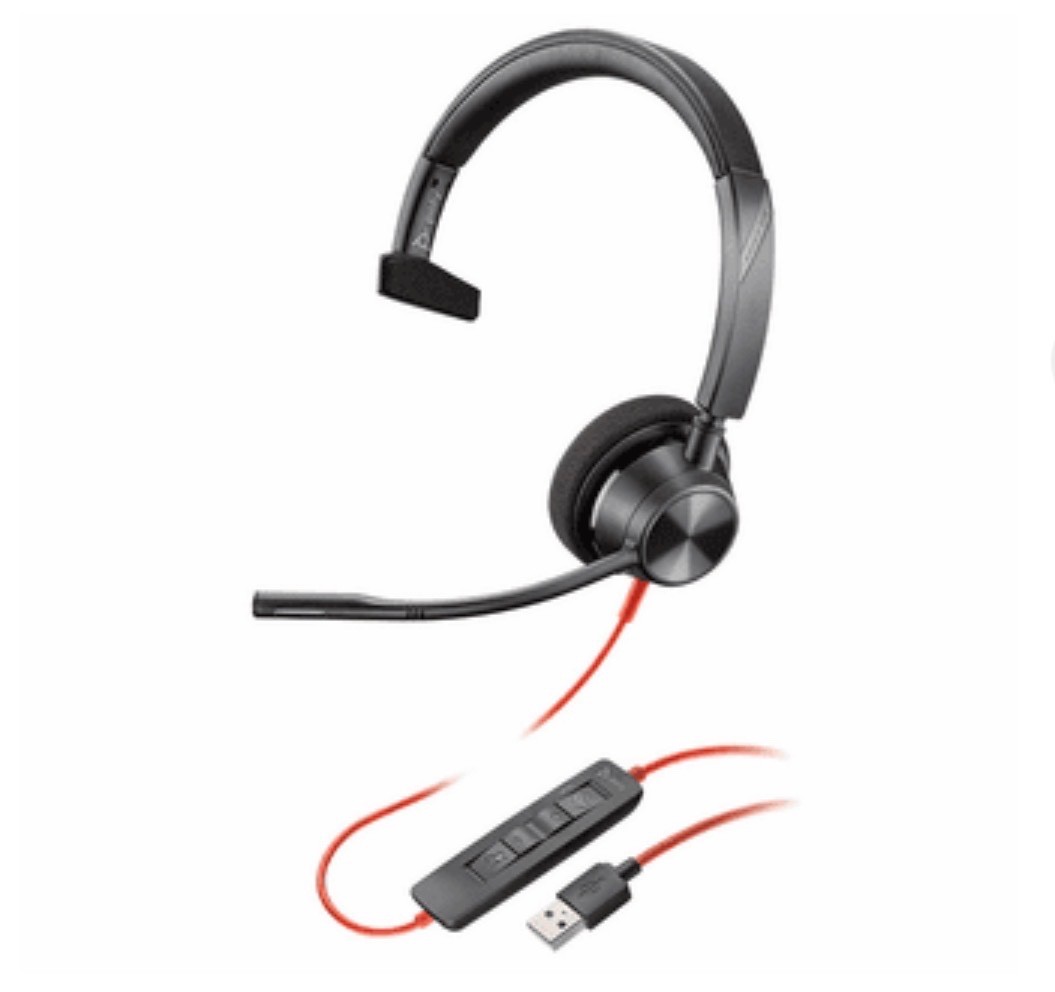 Poly Blackwire 3310 Headset Wired USB-A Single Ear with Mic