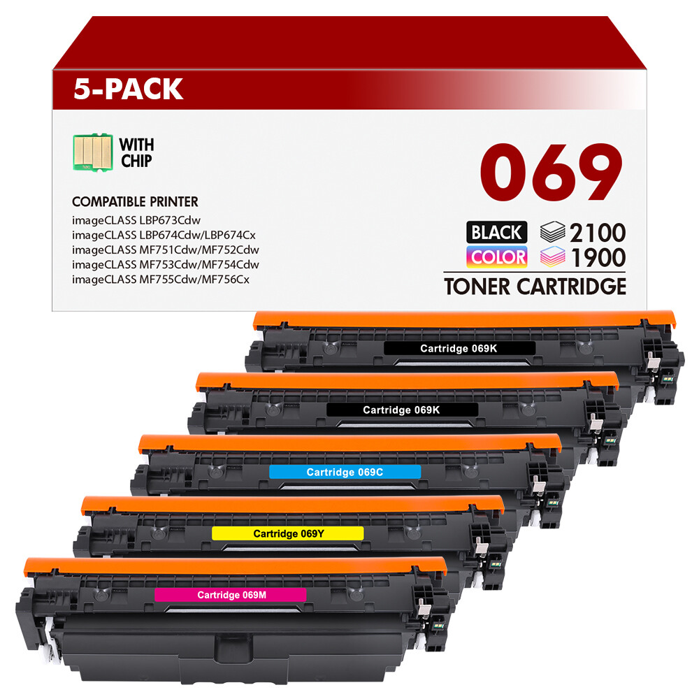 5PK Premium 069 High Yield Compatible with Canon 069 MF751Cdw Toner Cartridge
