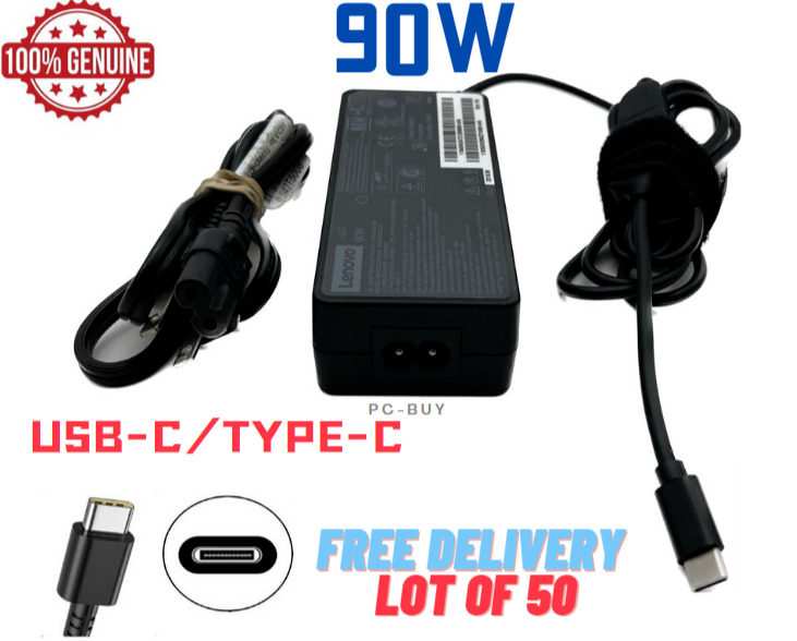 LOT 50 Lenovo Thinkpad Yoga 370 HP 90W USB C Type C Universal AC Adapter Charger