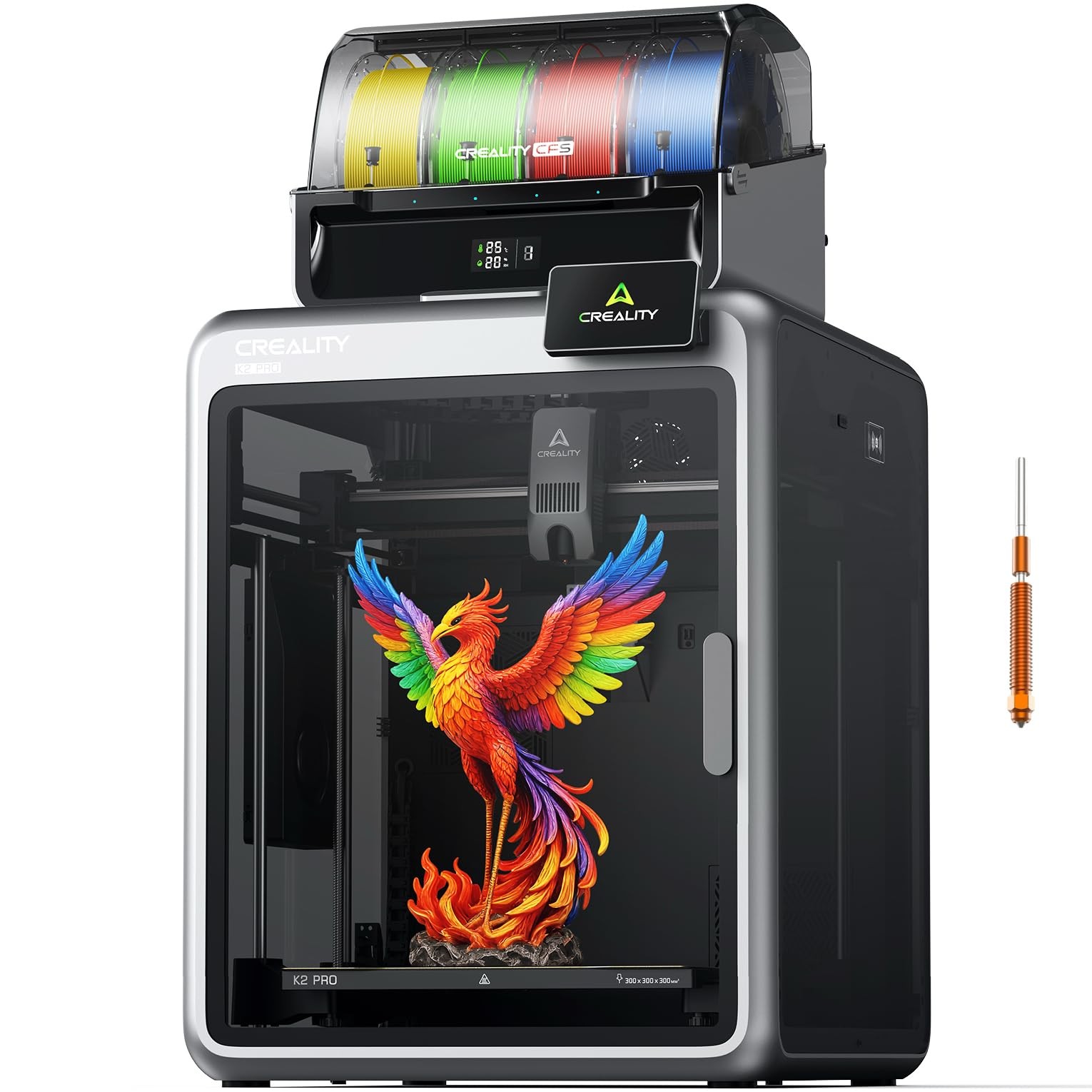 K2 Pro Combo A 3D Printer Multicolor 3D Printer with CFS 600Mm/S Max High